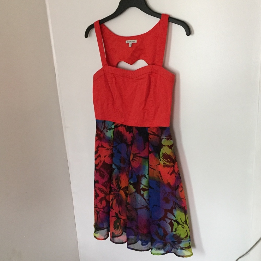 Red floral Charlotte Russe dress.